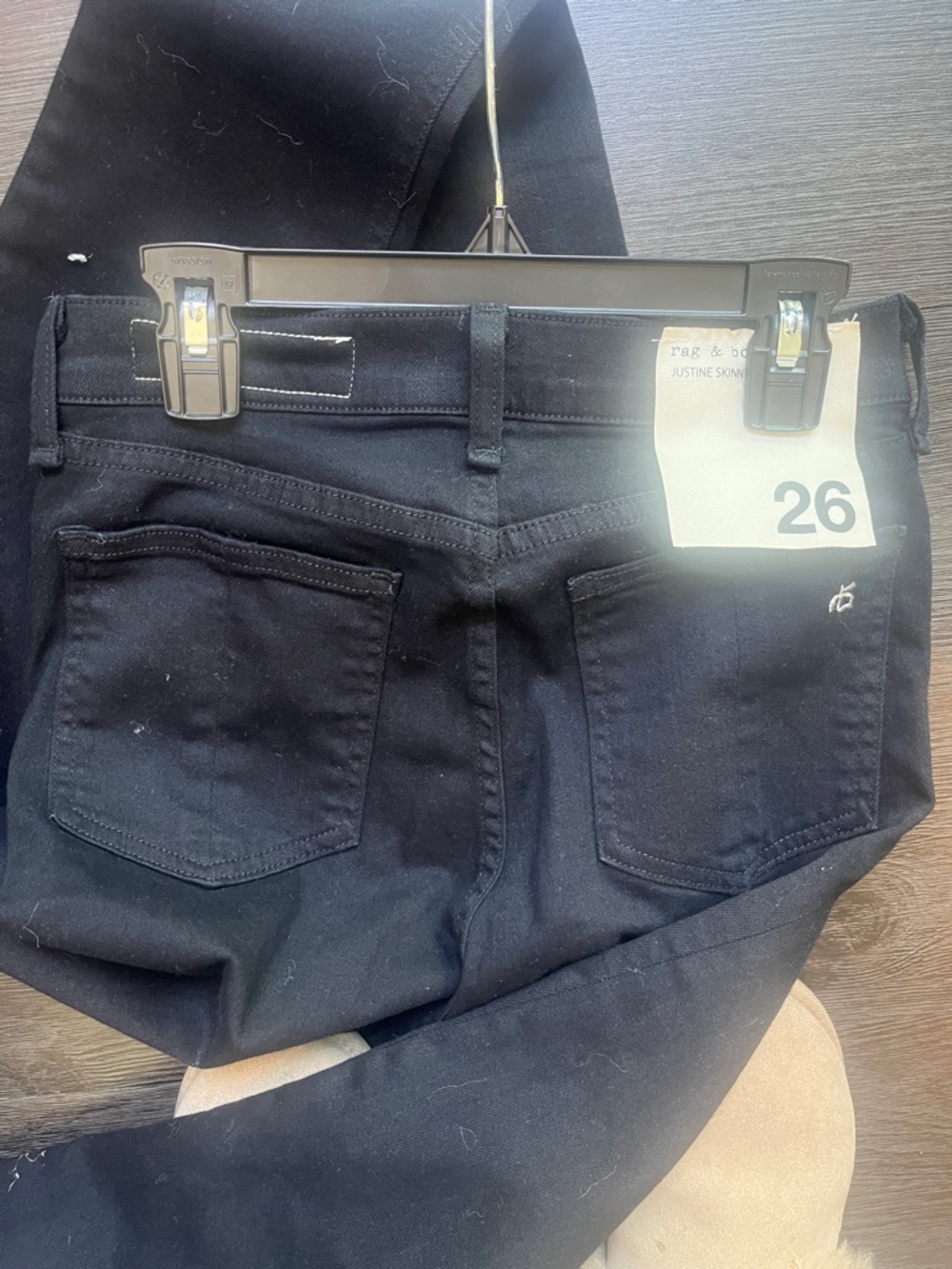 rag & bone high waisted Black Justine Skinny Jeans in coal